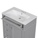 30" Bathroom Vanity with Top Sink, Modern Bathroom Storage Cabinet with 2 Drawers and a Tip-out Drawer, Single Sink Bathroom Vanity