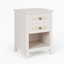 Nightstand With 2 Drawers & Shelf - White by HouseOfZazla