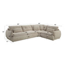 Jonina - Sectional Sofa With 4 Pillows - Beige Chenille by Unique Piece Furniture