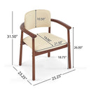 Dining Room Chairs, Ideal For Home & Kitchen (Set of 2) - Beige / Dark Walnut by HouseOfZazla