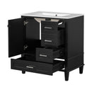 Bathroom Vanity, Modern Bathroom Cabinet With Sink Combo Set, Bathroom Storage Cabinet With A Soft Closing Door And 3 Drawers, Solid Wood Frame by HouseOfZazla