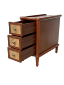 Rattan Narrow Side Table with 3 Drawers
