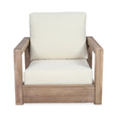 Outdoor Club Chair With Back And Seat Cushion - Brown