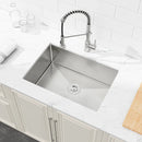 Stainless Steel Kitchen Sink, 27″x19″ Single Bowl, Undermount Handmade Sink in Brushed Nickel by HouseOfZazla