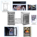 6 Burner 85, 000 Btu Deluxe Gas Outdoor Kitchen Island Grill With Wine Cooler Refrigerator, Rotisserie, Storage Cabinets & Drawers - Silver by HouseOfZazla