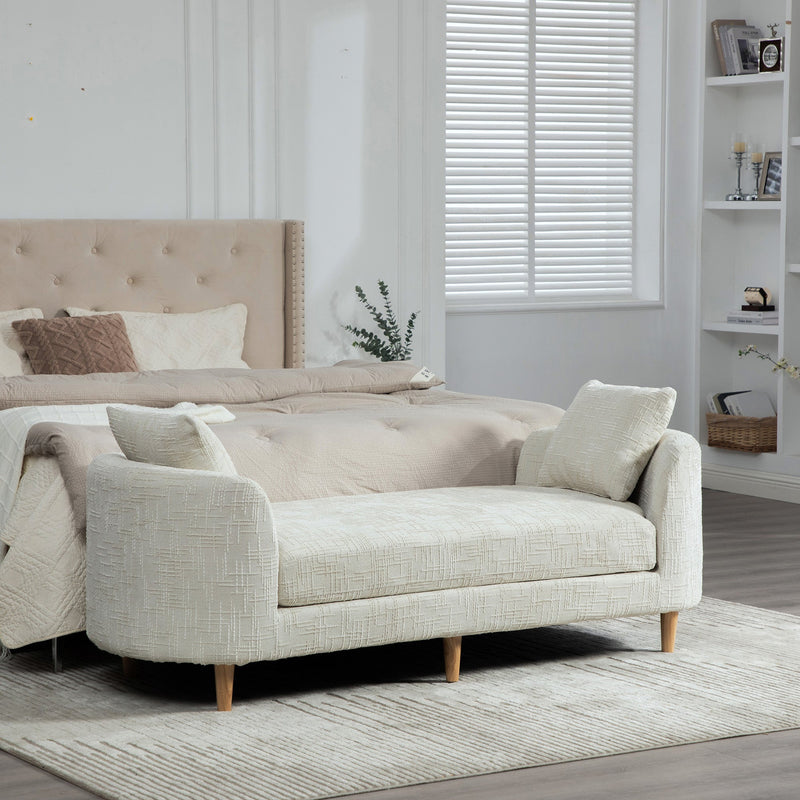 77.17" Wide Modern Upholstered End of Bed Bench, photo 2 of 10