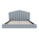 Velvet Upholstered Queen Bed with Shell-Shaped Headboard by HouseOfZazla