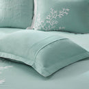 Oversized Cotton Jacquard Comforter Set Aqua Queen