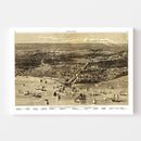 Vintage Map of Chicago, Illinois 1871