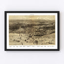Vintage Map of Chicago, Illinois 1871