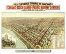 Vintage Map of Chicago, Illinois 1897