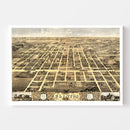 Vintage Map of Clinton, Illinois 1869