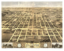 Vintage Map of Clinton, Illinois 1869