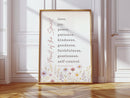 Fruit of the Spirit Floral Scripture Print