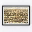 Vintage Map of Clinton, Illinois 1869