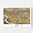 Vintage Map of Danville, Illinois 1869