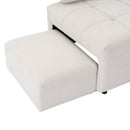 91.73" L-shaped Sofa Sectional Sofa Couch with 2 Stools and 2 Lumbar Pillows for Living Room, Biege