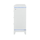 Adalid - Dresser With LED Light And Glittered Drawer Fronts - White by HouseOfZazla