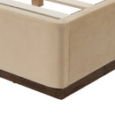 Queen Size Upholstered Bed Frame with Velvet Fabric Thick Headboard by HouseOfZazla
