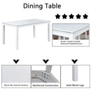 Dining Table Set With Crystal Decoration And Upholstered Chairs by Unique Piece Furniture