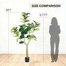 6FT Artificial Fiddle Leaf Fig Tree, Realistic Faux Potted Plant by HouseOfZazla