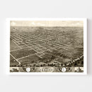 Vintage Map of Decatur, Illinois 1869
