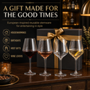 European Style Unbreakable Stemmed Crystal Wine Glasses, | Set of 4
