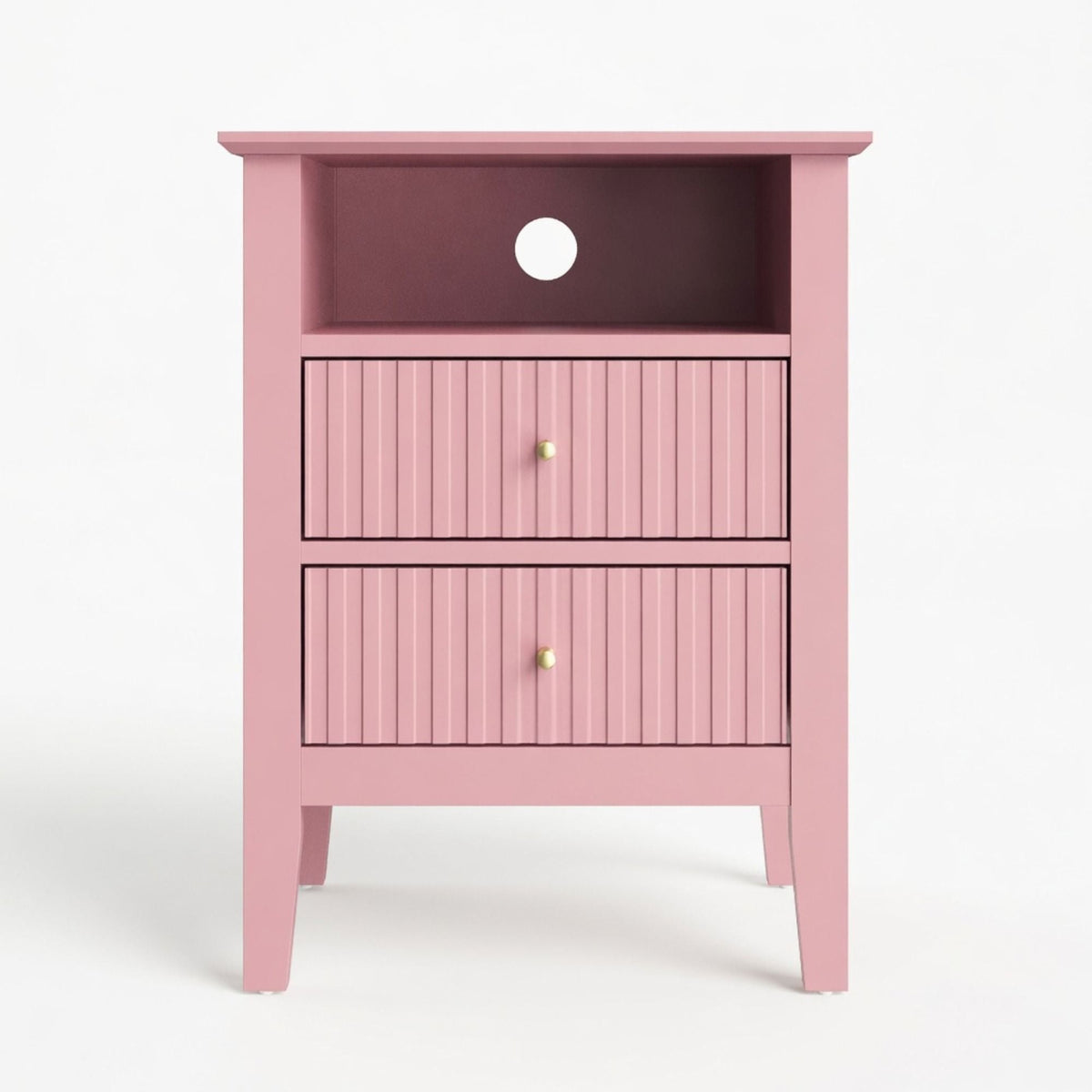 Fluted Nightstand With 2 Drawers, photo 25 of 40