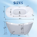 Freestanding Tub With Overflow And Pop Up Drain, Ergonomic Design by HouseOfZazla