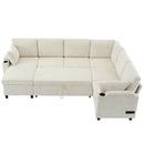 U-Shaped Sectional Sleeper Sofa With Ample Storage Space, 2 Cup Holders And Charging Ports For Living Room by HouseOfZazla