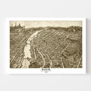 Vintage Map of Elgin, Illinois 1880