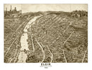 Vintage Map of Elgin, Illinois 1880