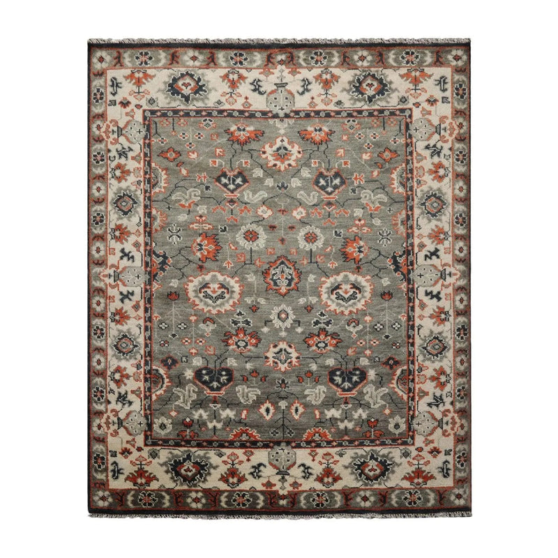 8' 3''x10' LoomBloom Muted Turkish Oushak Hand Knotted 100% Wool Area Rug Gray, Beige Color