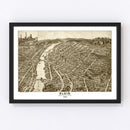 Vintage Map of Elgin, Illinois 1880