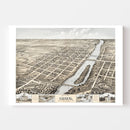 Vintage Map of Geneva, Illinois 1869