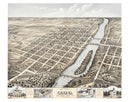Vintage Map of Geneva, Illinois 1869