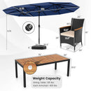 10 Piece Outdoor Dining Set with 15 Feet Double-Sided Twin Umbrella by LJGDeals
