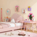 3 Pieces Kids' Room Bundle: Twin Bed Frame Wardrobe Closet Vanity Table and Stool Set by LJGDeals