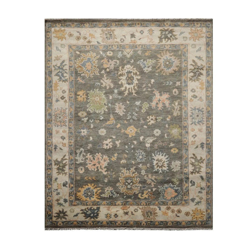 8' 3''x10' 4'' LoomBloom Muted Turkish Oushak Hand Knotted 100% Wool Traditional Area Rug Olive, Beige Color