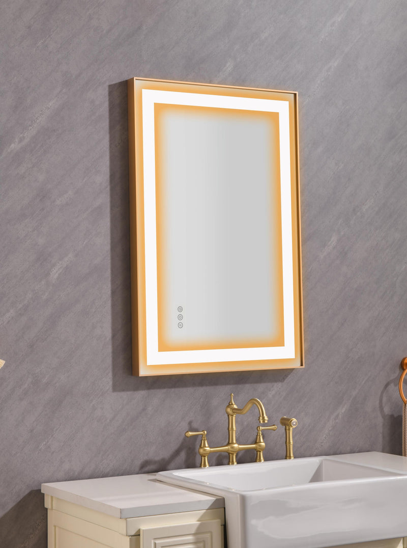 36x24 LED Lighted Bathroom Wall Mounted Mirror with High Lumen+Anti-Fog Separately Control