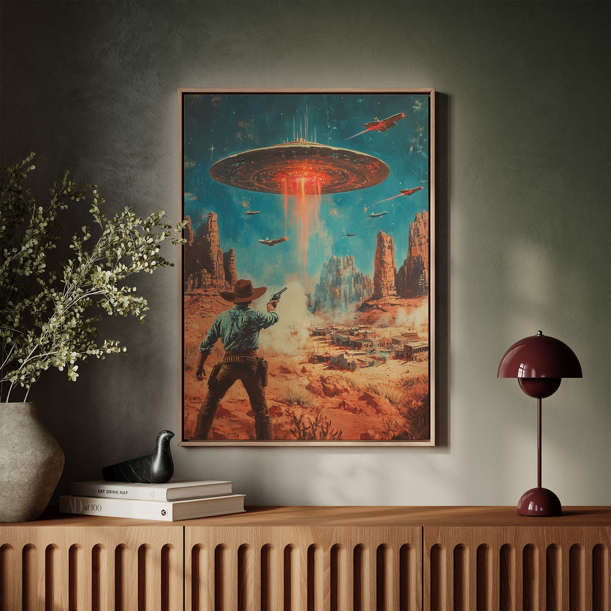 Cowboy vs. UFO – Sci-Fi Western Wall Art, photo 3 of 8