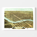 Vintage Map of Kankakee, Illinois 1869