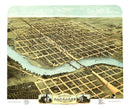 Vintage Map of Kankakee, Illinois 1869