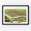 Vintage Map of Kankakee, Illinois 1869