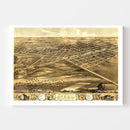 Vintage Map of Lincoln, Illinois 1869