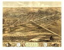 Vintage Map of Lincoln, Illinois 1869