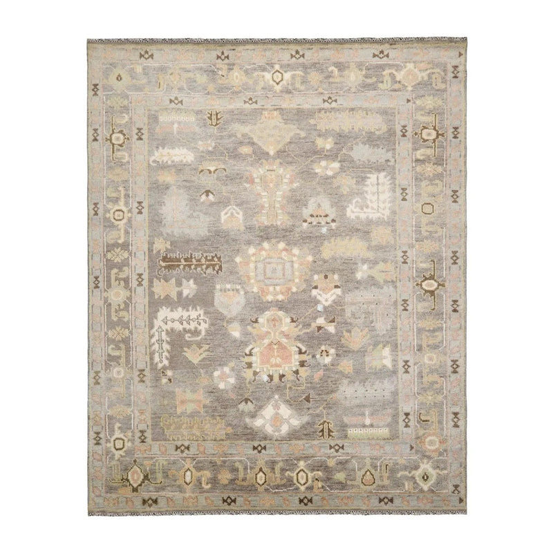 8' 2''x10' 3'' LoomBloom Muted Turkish Oushak Hand Knotted Wool Area Rug Gray, Ivory Color