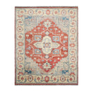 8' 1''x9' 11'' LoomBloom Muted Turkish Oushak Hand Knotted Wool Area Rug Rust, Beige Color