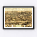 Vintage Map of Lincoln, Illinois 1869