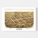 Vintage Map of Manteno, Illinois 1869